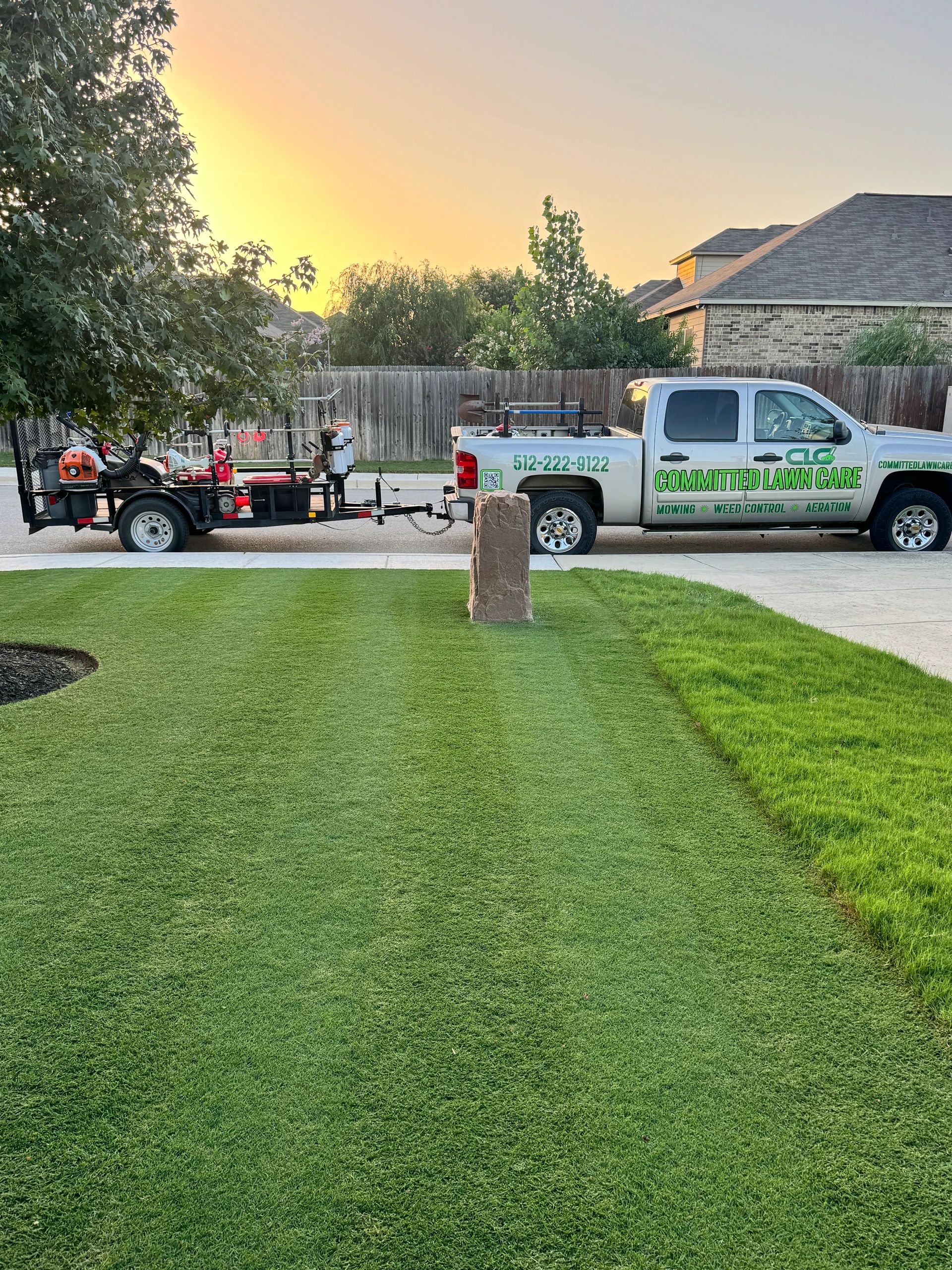 Committed Lawn Care team at work
